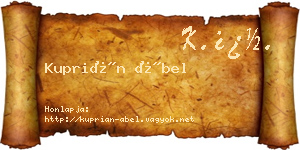 Kuprián Ábel névjegykártya