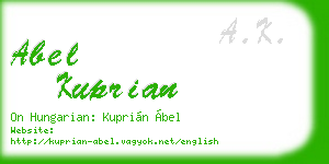 abel kuprian business card